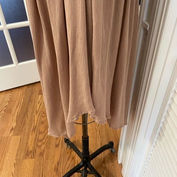 Free People Blush/Mauve Rayon Crinkle High-Low Flowy Dress Sz-S - Picture 6 of 14